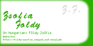 zsofia foldy business card